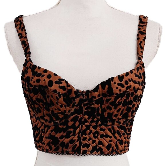 House of CB London Chloe Leopard Print Quilted Bustier - Picture 2 of 6